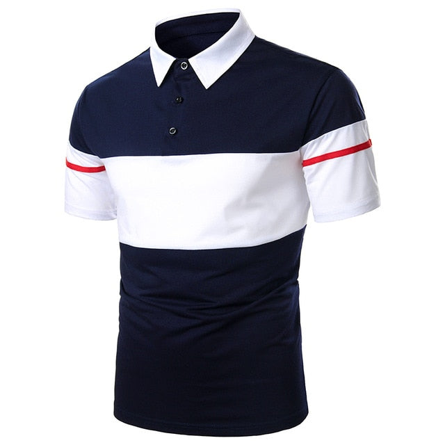 Men Short Sleeve Polo Shirt Contrast Color New Clothing Summer