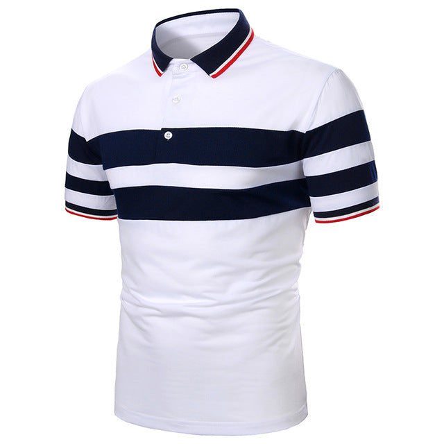 Men Short Sleeve Polo Shirt Contrast Color New Clothing Summer
