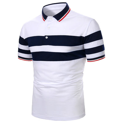 Men Short Sleeve Polo Shirt Contrast Color New Clothing Summer