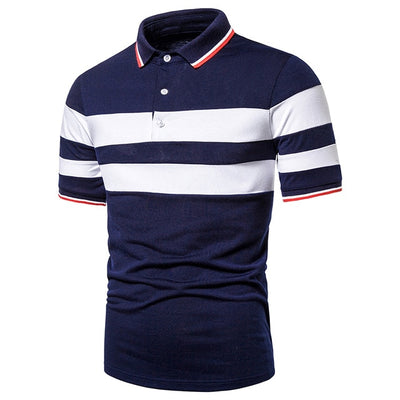 Men Short Sleeve Polo Shirt Contrast Color New Clothing Summer