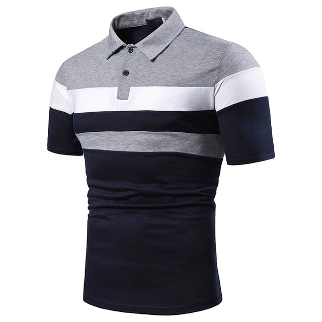 Men Short Sleeve Polo Shirt Contrast Color New Clothing Summer