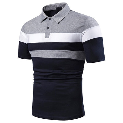 Men Short Sleeve Polo Shirt Contrast Color New Clothing Summer