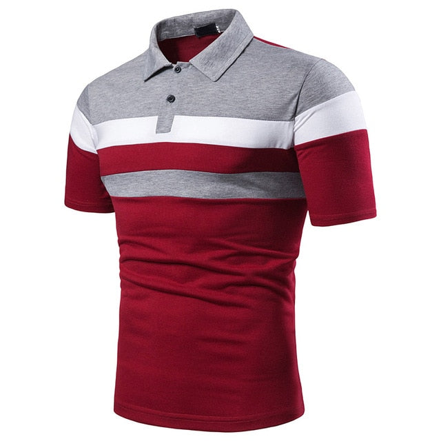 Men Short Sleeve Polo Shirt Contrast Color New Clothing Summer