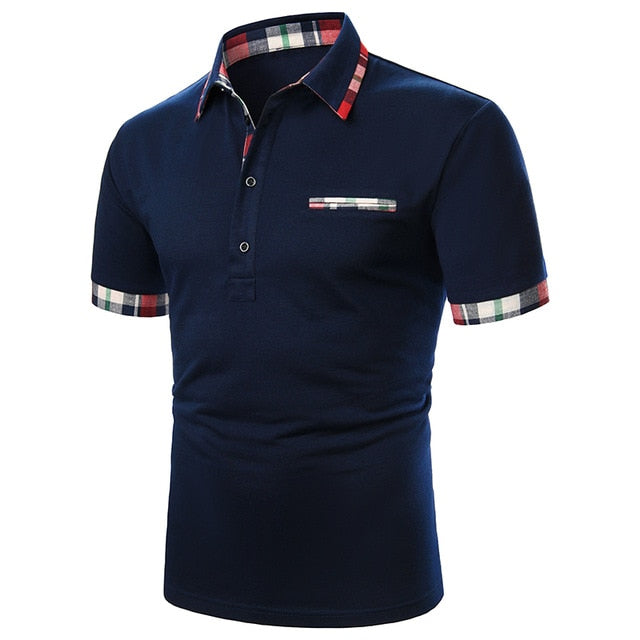 Men Short Sleeve Polo Shirt Contrast Color New Clothing Summer