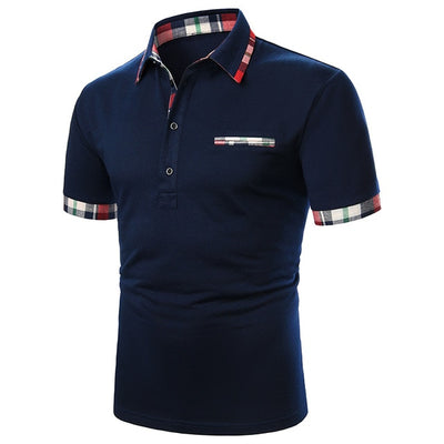 Men Short Sleeve Polo Shirt Contrast Color New Clothing Summer