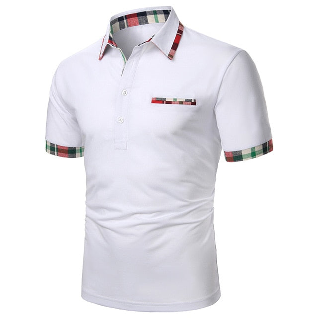 Men Short Sleeve Polo Shirt Contrast Color New Clothing Summer