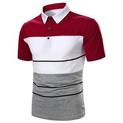 Men Short Sleeve Polo Shirt Contrast Color New Clothing Summer