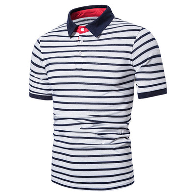 Men Short Sleeve Polo Shirt Contrast Color New Clothing Summer