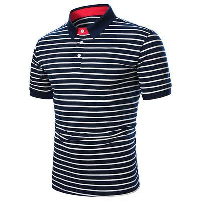 Men Short Sleeve Polo Shirt Contrast Color New Clothing Summer