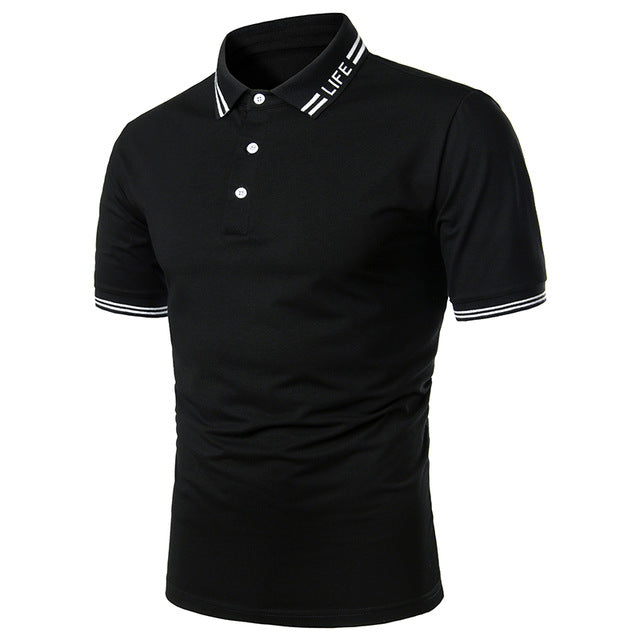 Men Short Sleeve Polo Shirt Contrast Color New Clothing Summer