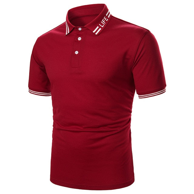 Men Short Sleeve Polo Shirt Contrast Color New Clothing Summer