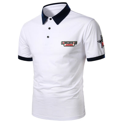 Men Short Sleeve Polo Shirt Contrast Color New Clothing Summer