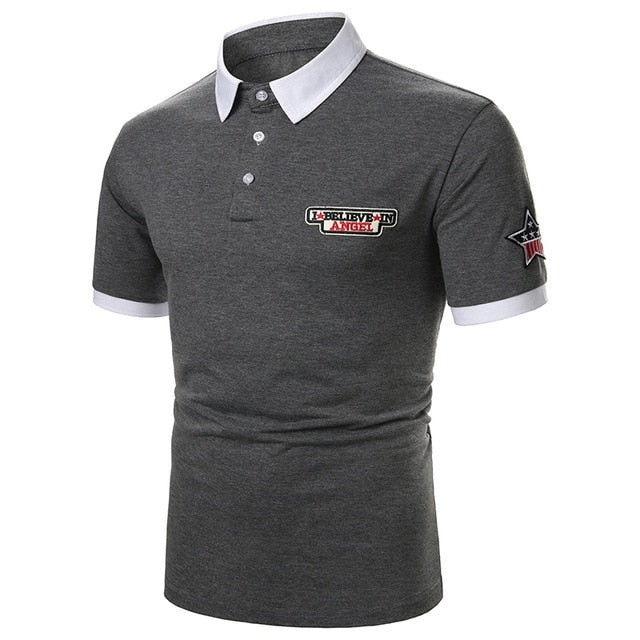 Men Short Sleeve Polo Shirt Contrast Color New Clothing Summer