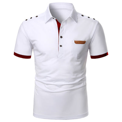 Men Short Sleeve Polo Shirt Contrast Color New Clothing Summer