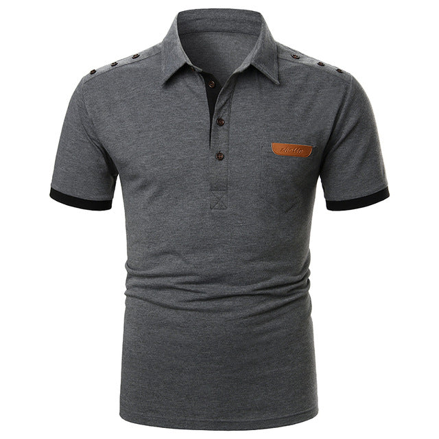Men Short Sleeve Polo Shirt Contrast Color New Clothing Summer